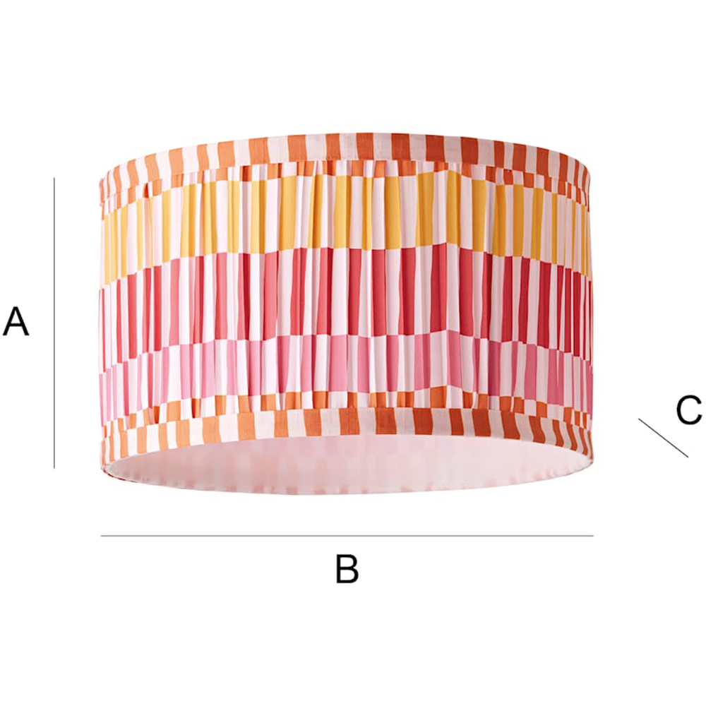 ValueLights Rae Multicolour Stripe Pleated Small Ceiling Drum Lamp Shade Image 7