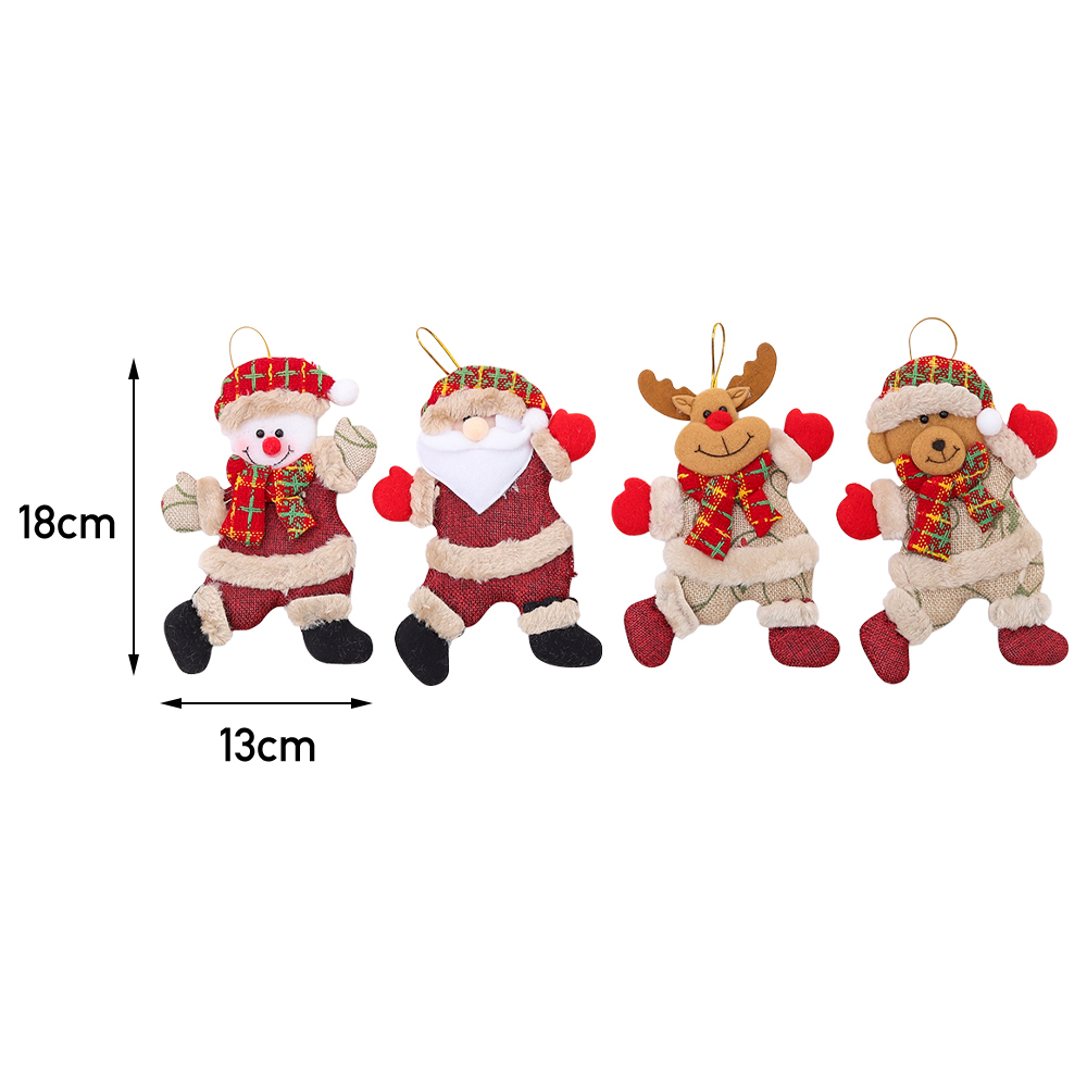 Living and Home Snowman Santa Claus Christmas Tree Ornament 4 Pack Image 9