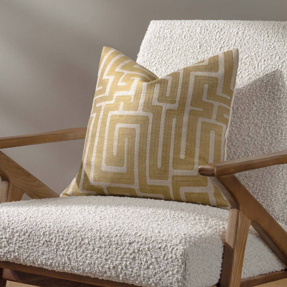 Hoem Lauder Olive Jacquard Cushion Image 2