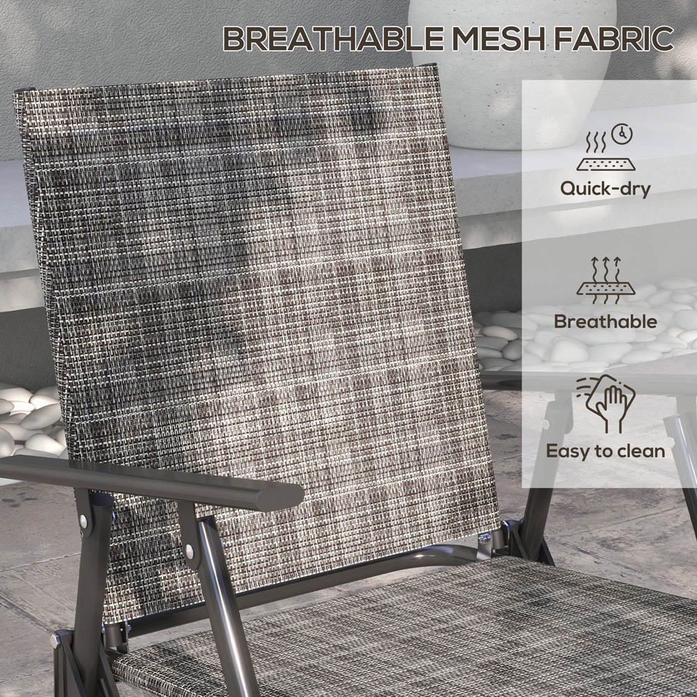 Outsunny 4 Seater Mixed Grey Mesh Fabric Lounge Set with Table Image 4