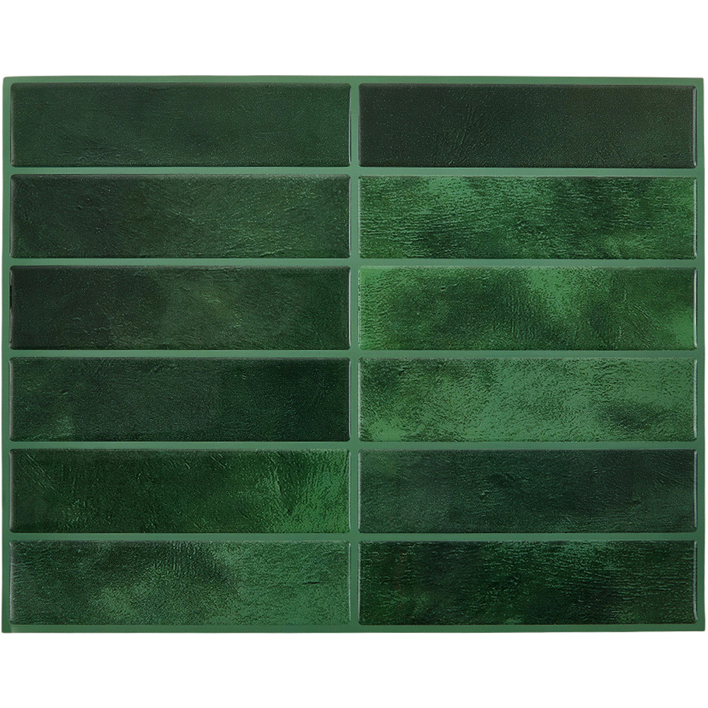 Living and Home Green Rectangle Self Adhesive Wall Sticker 10 Pack Image 3