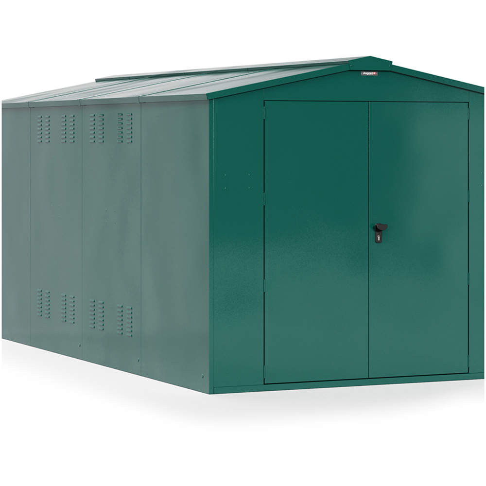 Asgard Gladiator 7 x 14ft Double Door Green High Security Apex Garden Shed Image 3