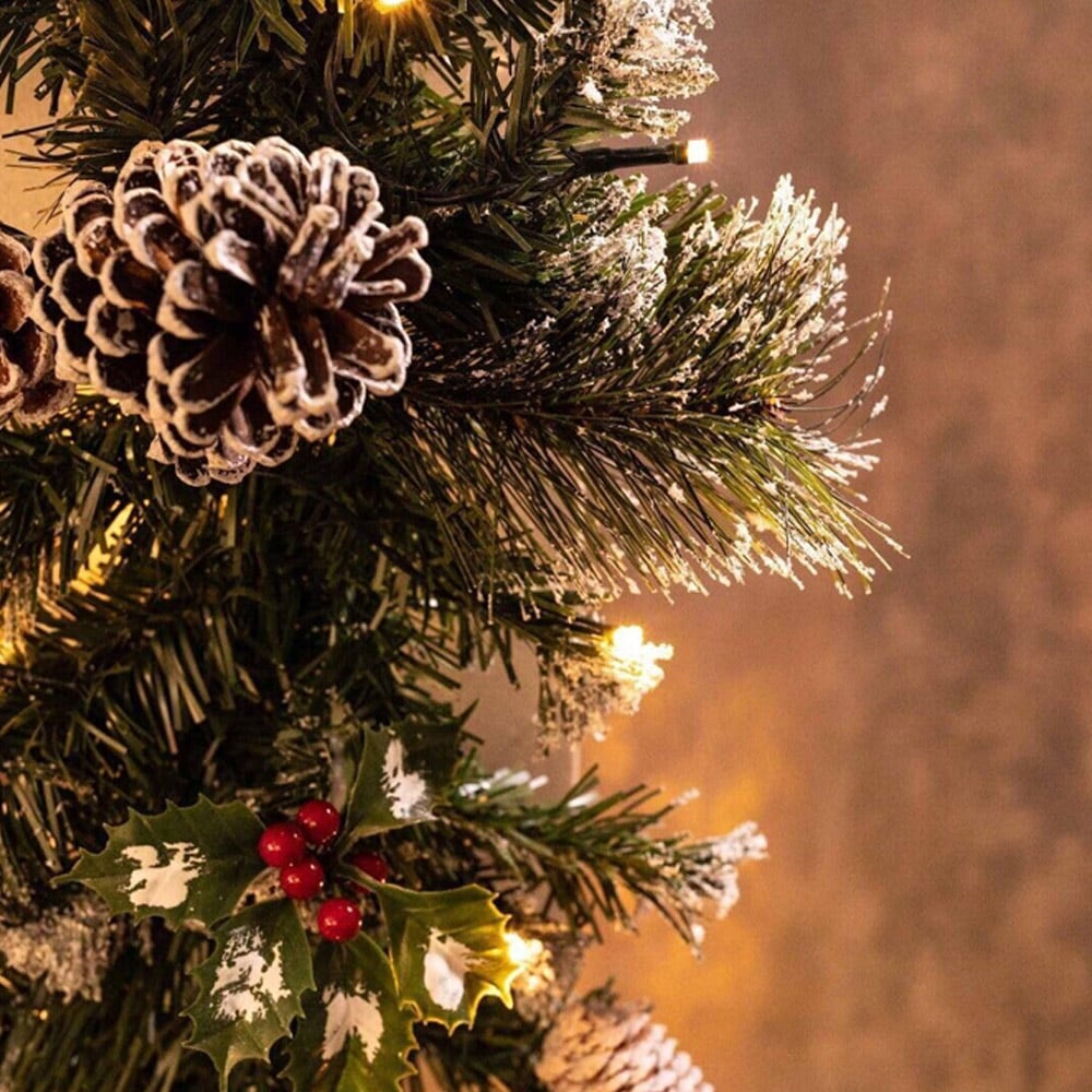Marco Paul Warm White LED Christmas Garland with Frosted Pinecones 180cm Image 4