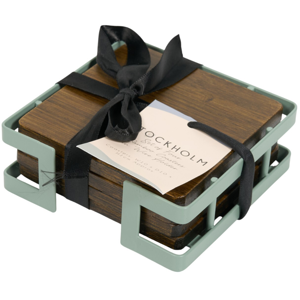 Set of 4 Stockholm Bamboo Coasters Image 5