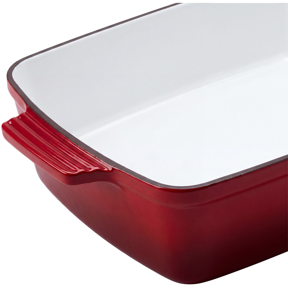 Living and Home 3L Red Enamelled Rectangular Baking Dish Image 5