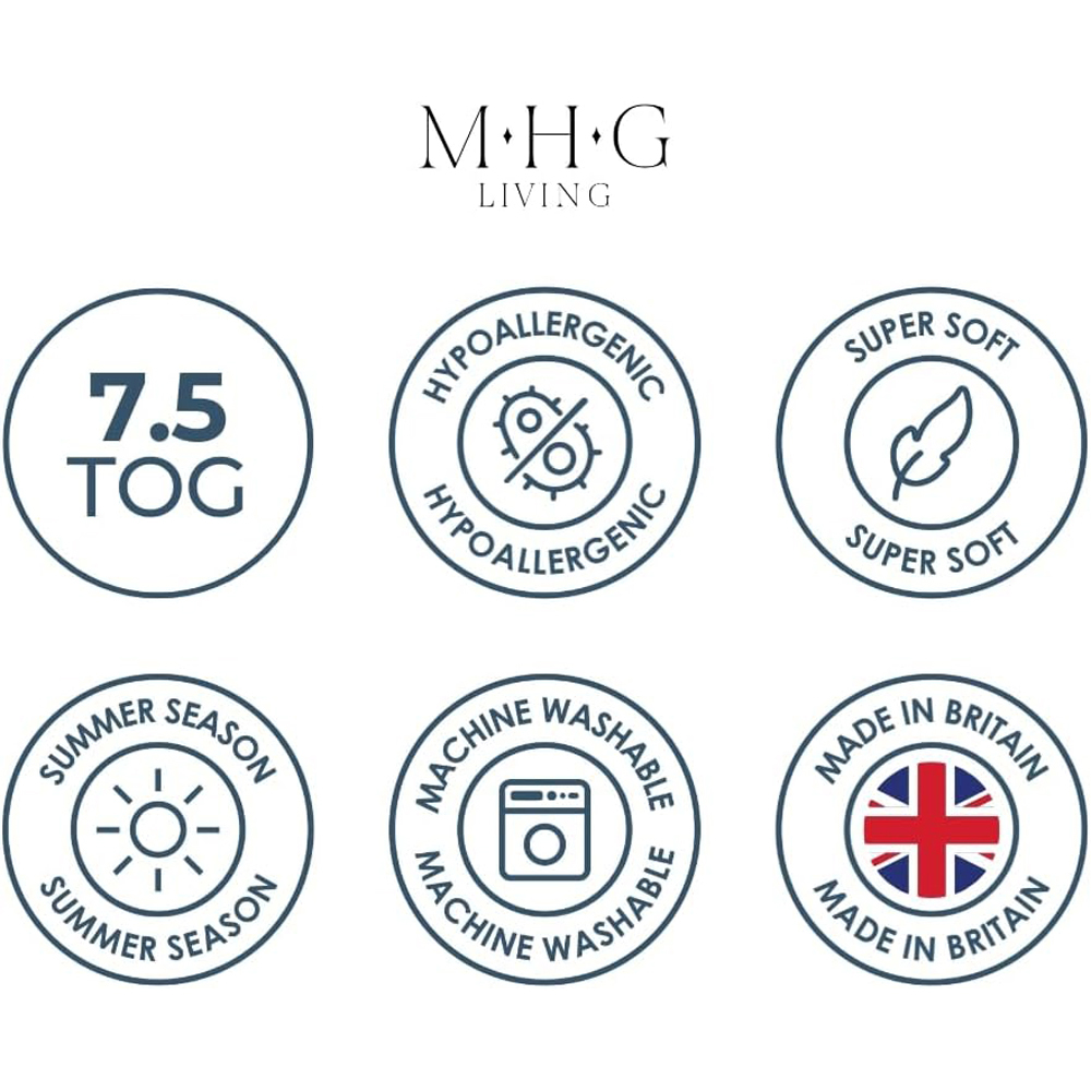 MHG Living Double White Striped Summer Lightweight Hollowfibre Duvet 7.5 Tog Image 9