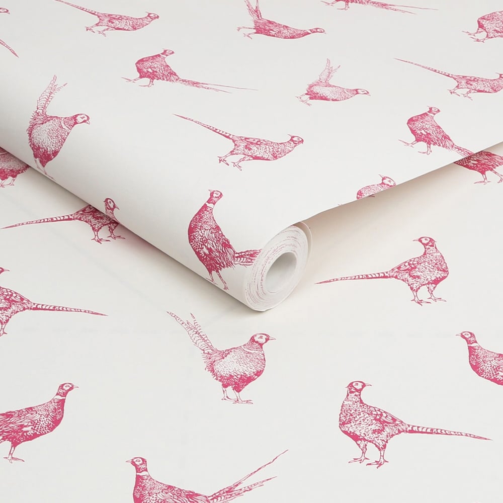 Joules Flirty Pheasants Truly Pink Wallpaper Image 2