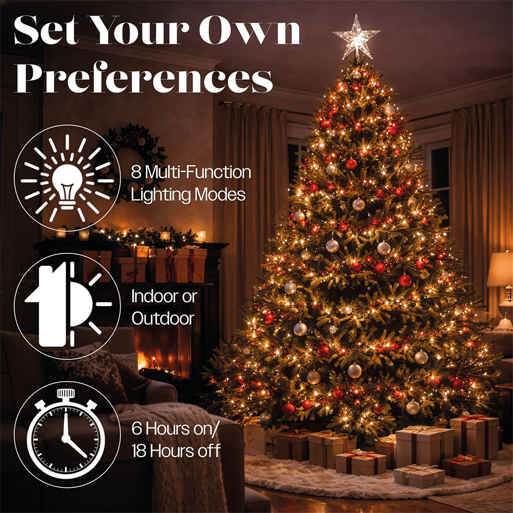 Xmas Haus 540 Warm White and Ruby Red LED Silver Cable Christmas Cluster Light 6m Image 4