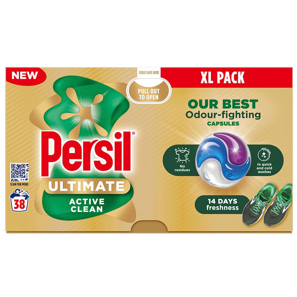 Persil Ultimate Odour Fighting Washing Capsules 38 Washes 5 Pack Image 2