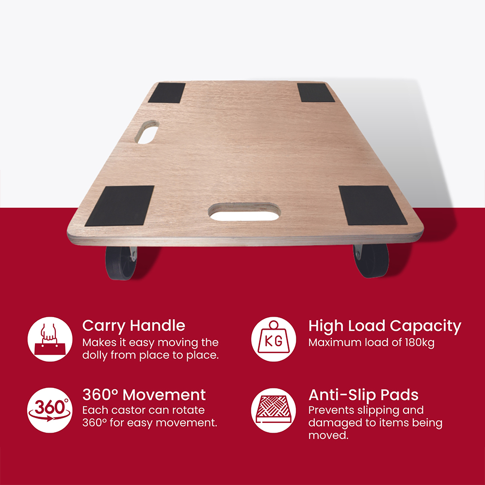Select Home Rectangular Dolly Cart 59 x 49cm Image 4