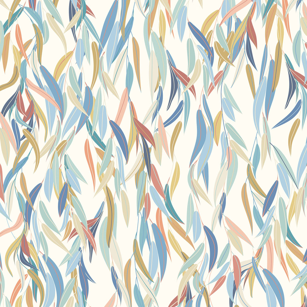 Origin Murals Willow Trees Blue Wall Mural Image 2