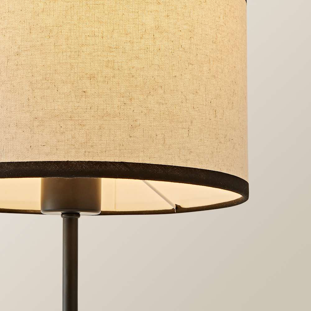 ValueLights Kaiden Black Trim Linen Shade Dome Table Lamp Image 6