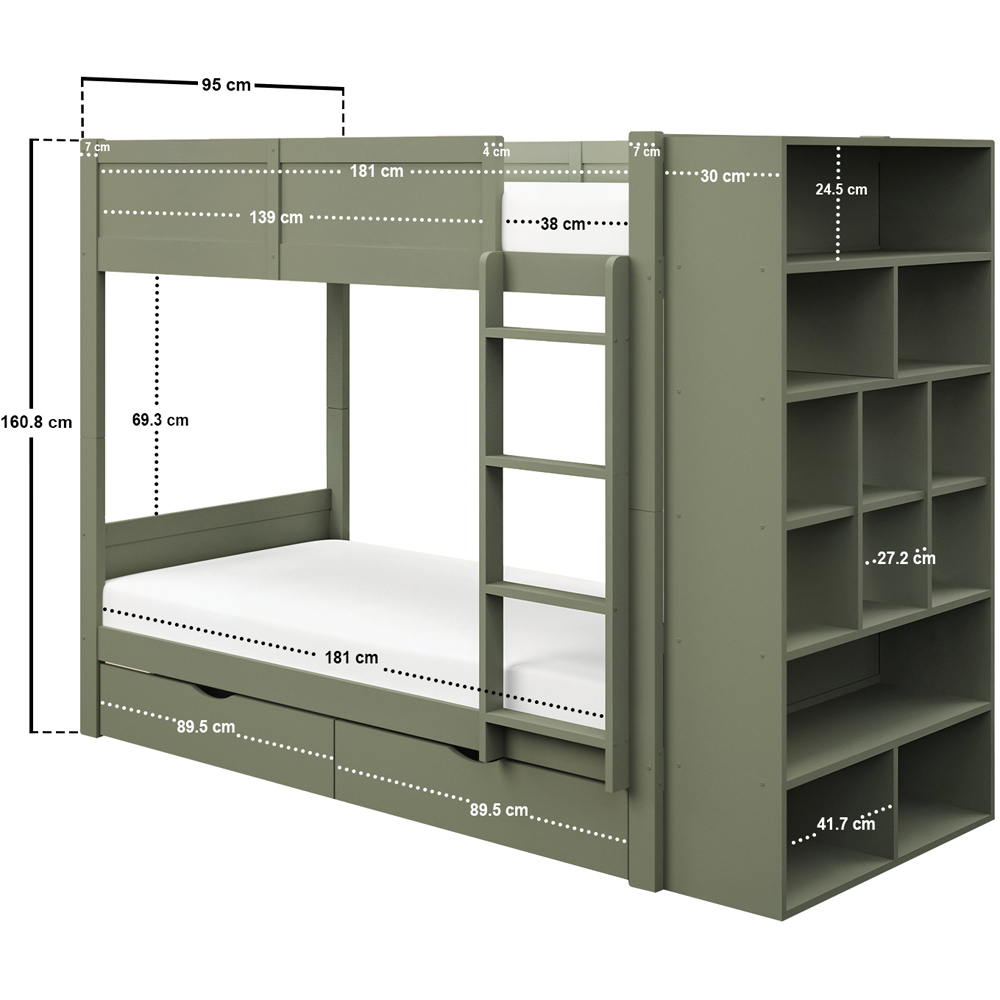 Flair Ruby Green Bunk Bed with Storage Image 5