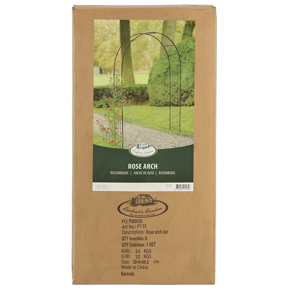 Fallen Fruits 2.2 x 1.3m Black Iron Decorative Rose Archway Image 5