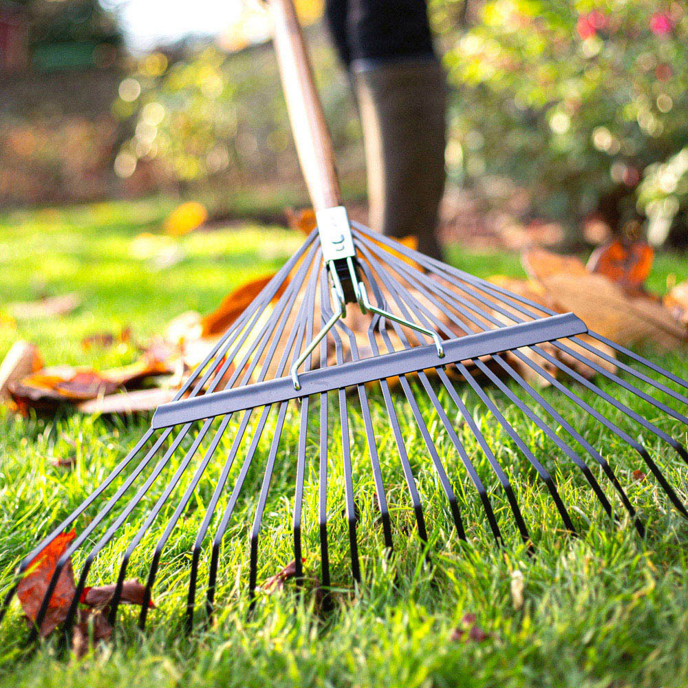 AMES Tools Carbon Steel Flat Tine Garden Leaf Rake Image 3