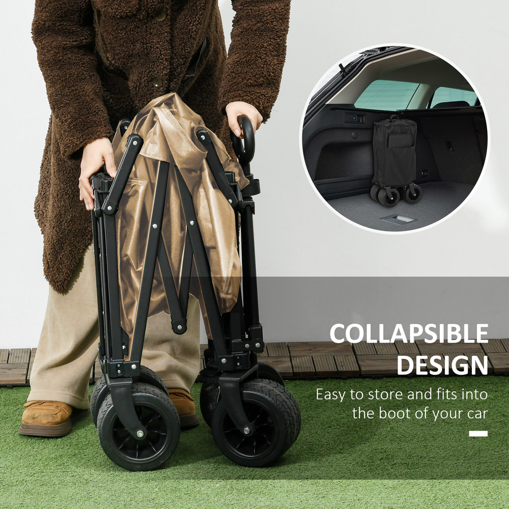 Outsunny Khaki Folding Garden Trolley 120kg Image 4