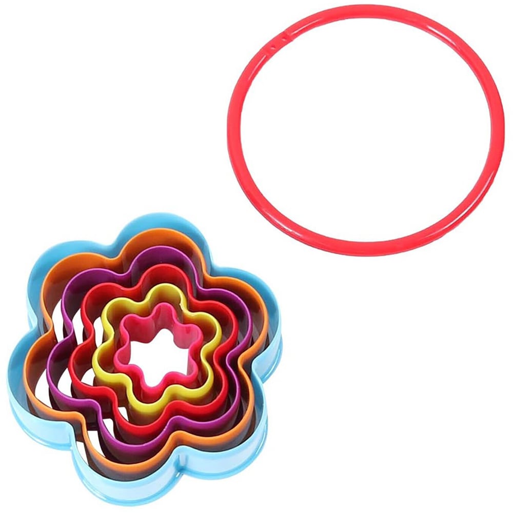 Pack of Six Plastic Flower Cookie Cutters Image 1