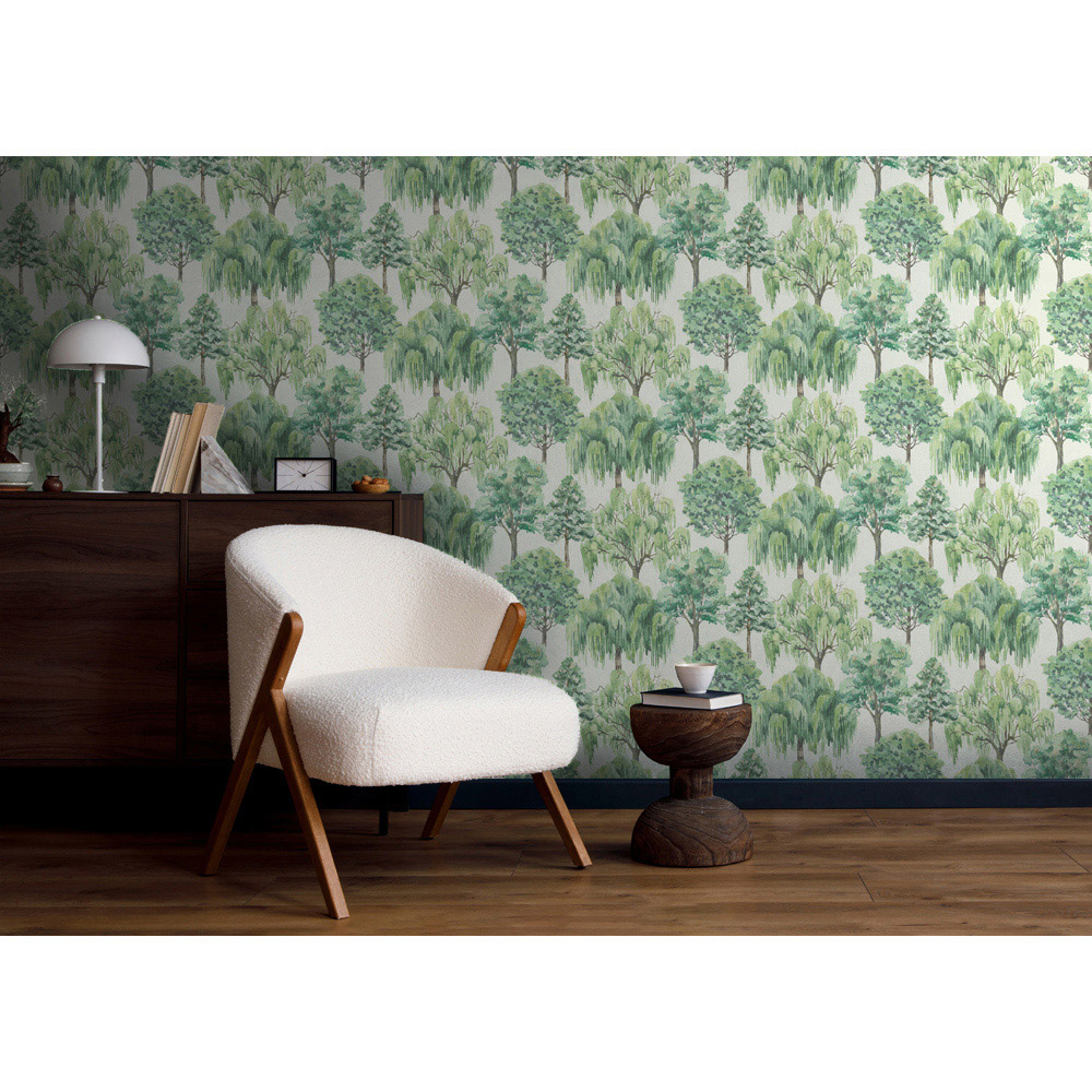 Esselle Home Whispering Willow Ivory and Green Wallpaper Image 6