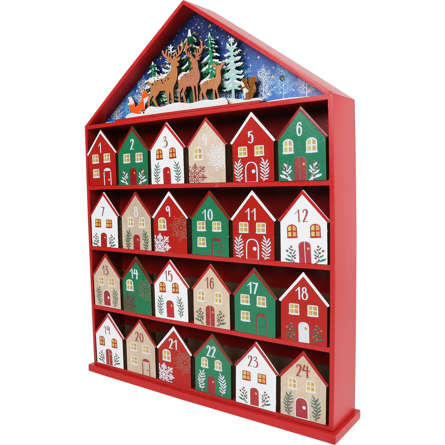 LED Sleigh Scene House Advent Calendar Image 2