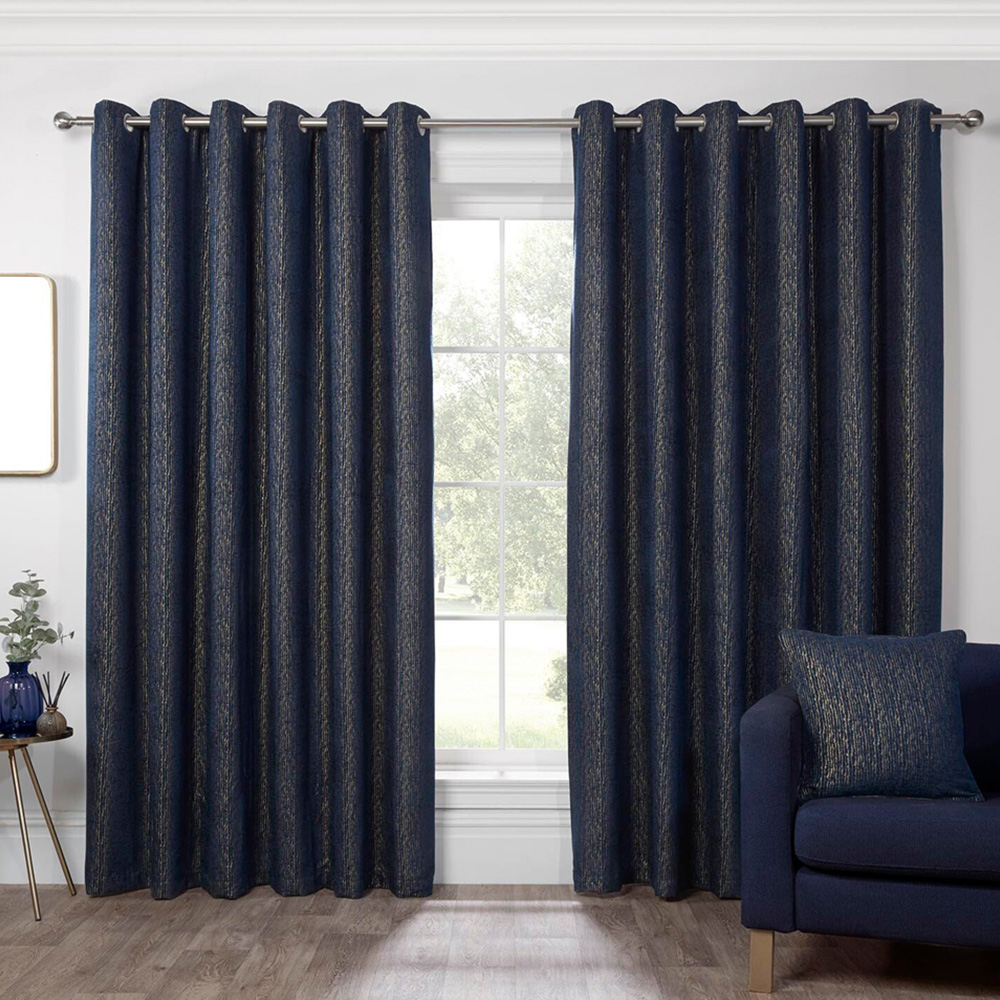 Nova Navy Eyelet Curtain 229cm Image 2