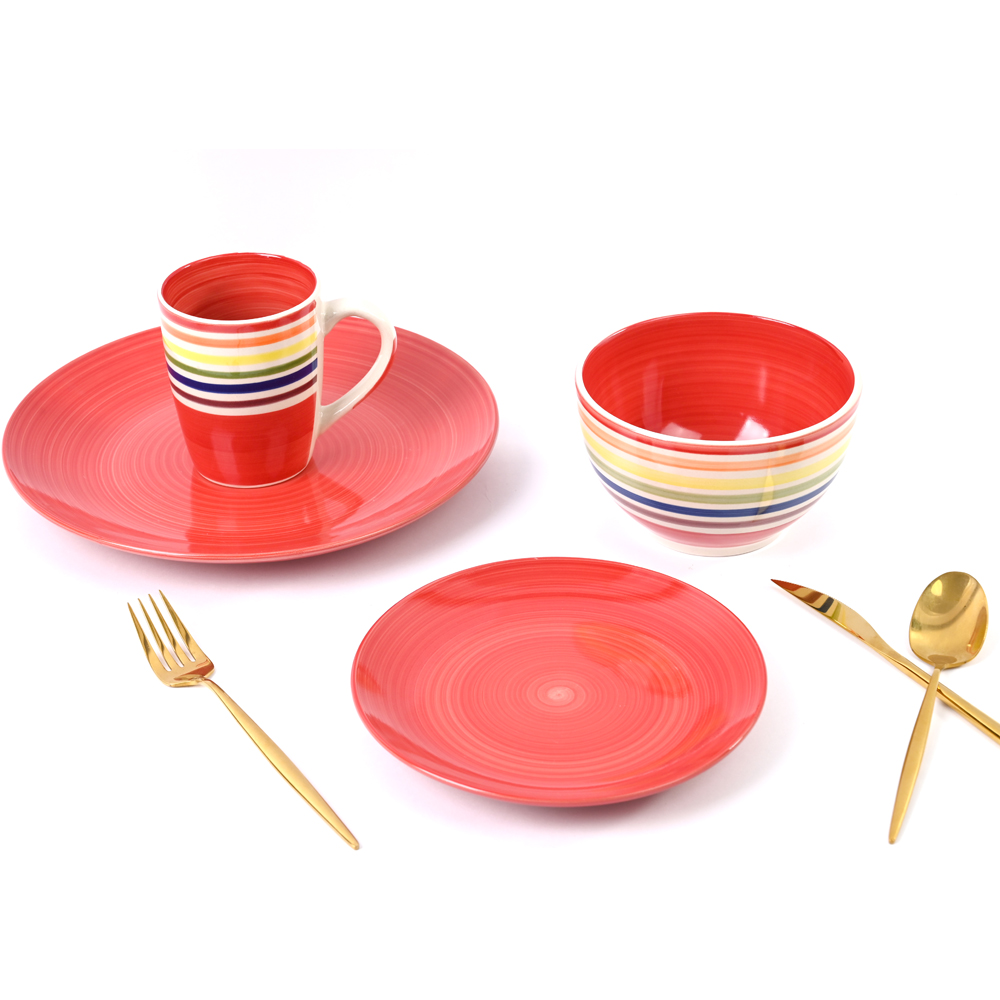 Waterside Rainbow Stripe 24 Piece Dinner Set Image 4