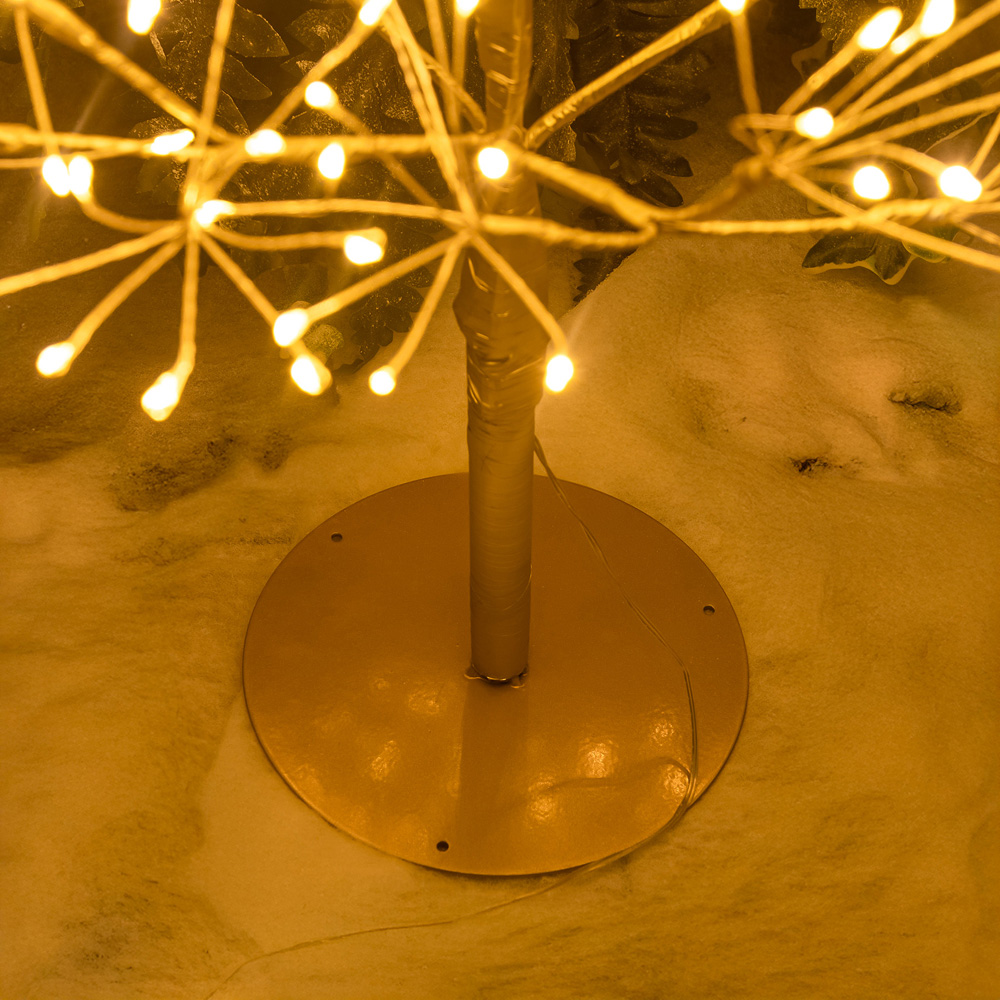 The Christmas Centre 1200 Warm White LED Pre-Lit Gold Wire Light-Up Xmas Tree 4ft Image 3