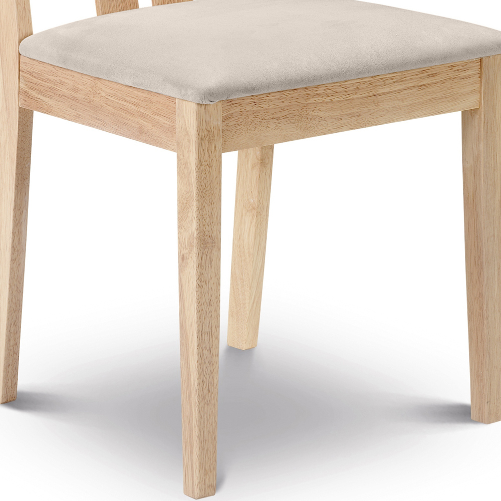 Julian Bowen Rufford Set of 2 Natural Dining Chairs Image 6