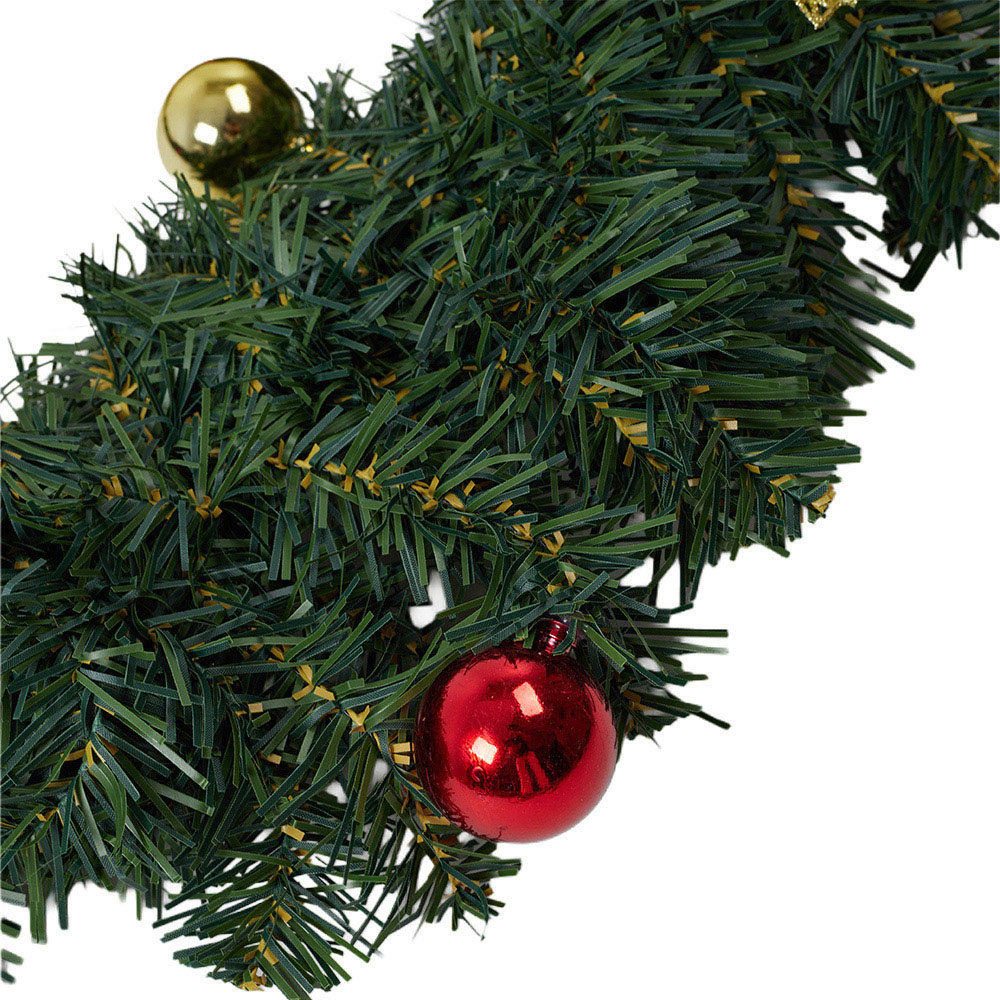 Living and Home Christmas Garland with Pinecones Red Berries and Gold Ornament 270cm Image 5
