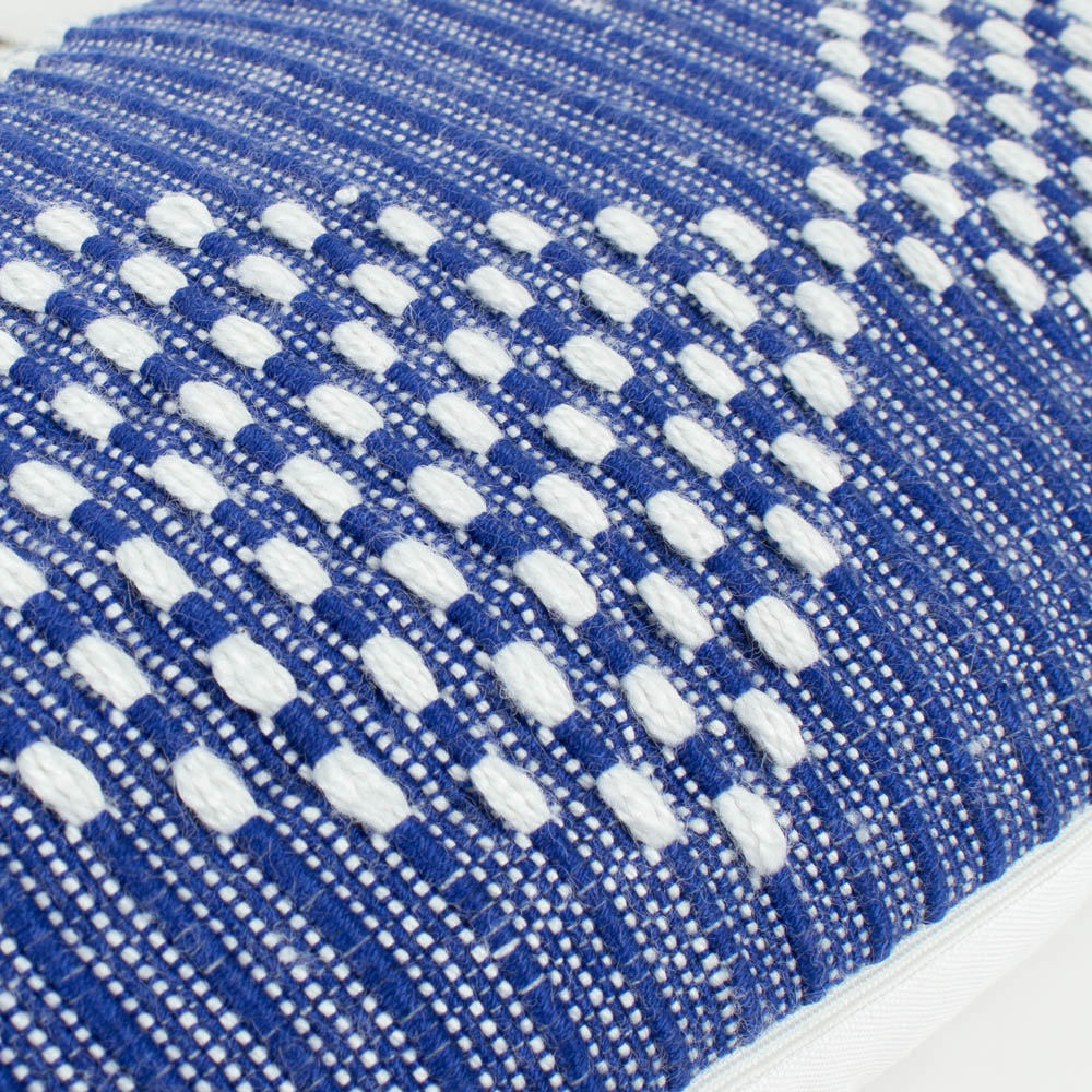 furn. Kadie Cobalt Woven Cushion 30 x 70cm Image 5