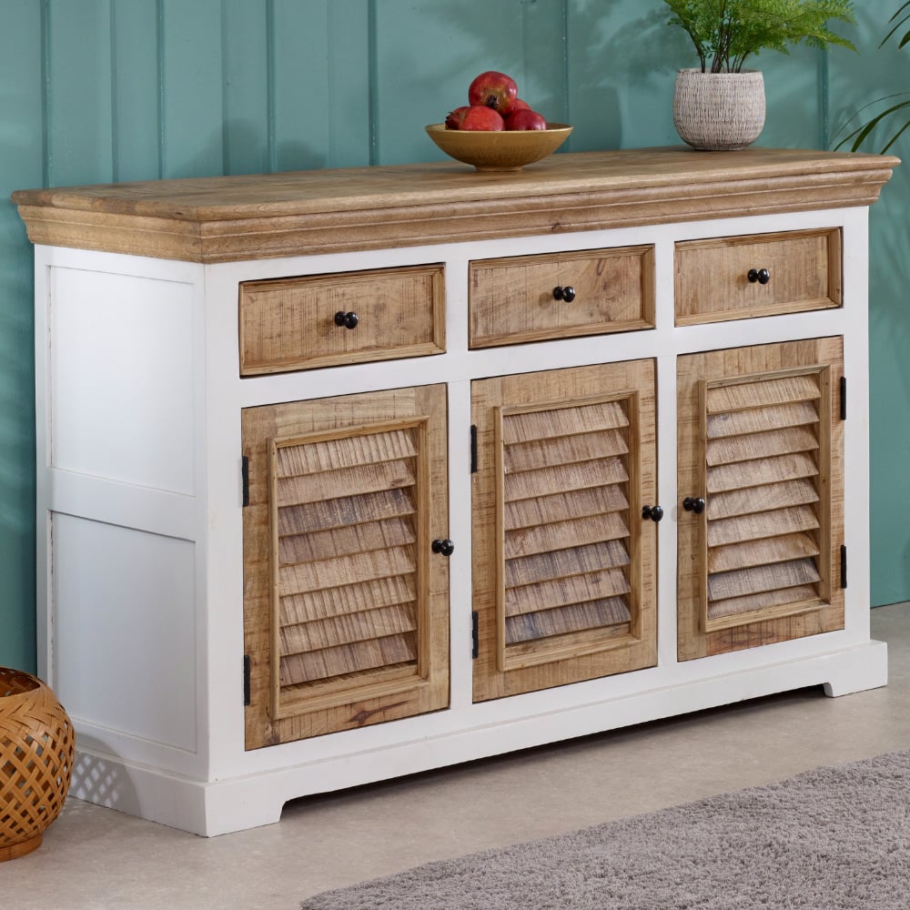 Brooklyn Alfie 3 Door 3 Drawer Wood Sideboard Image 1