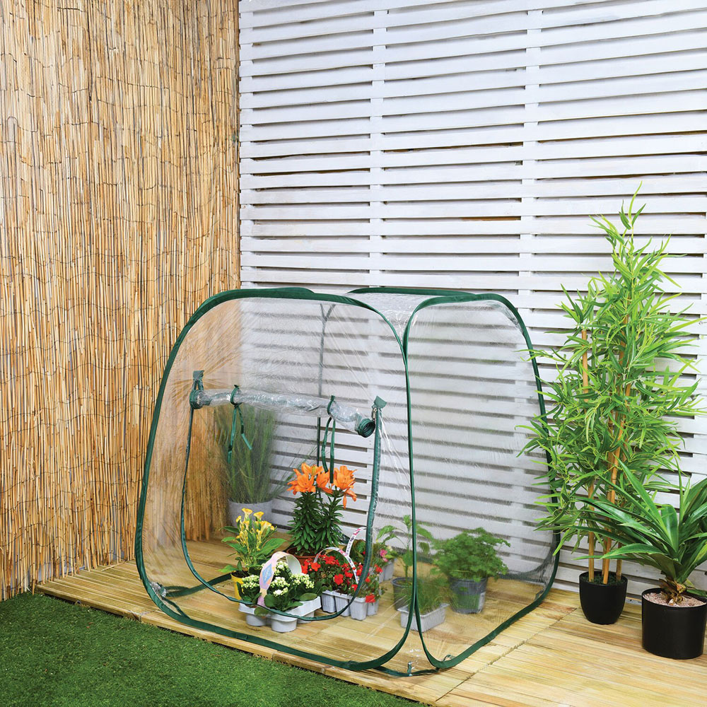 PVC Pop Up Grow House - Clear and Green Image 2