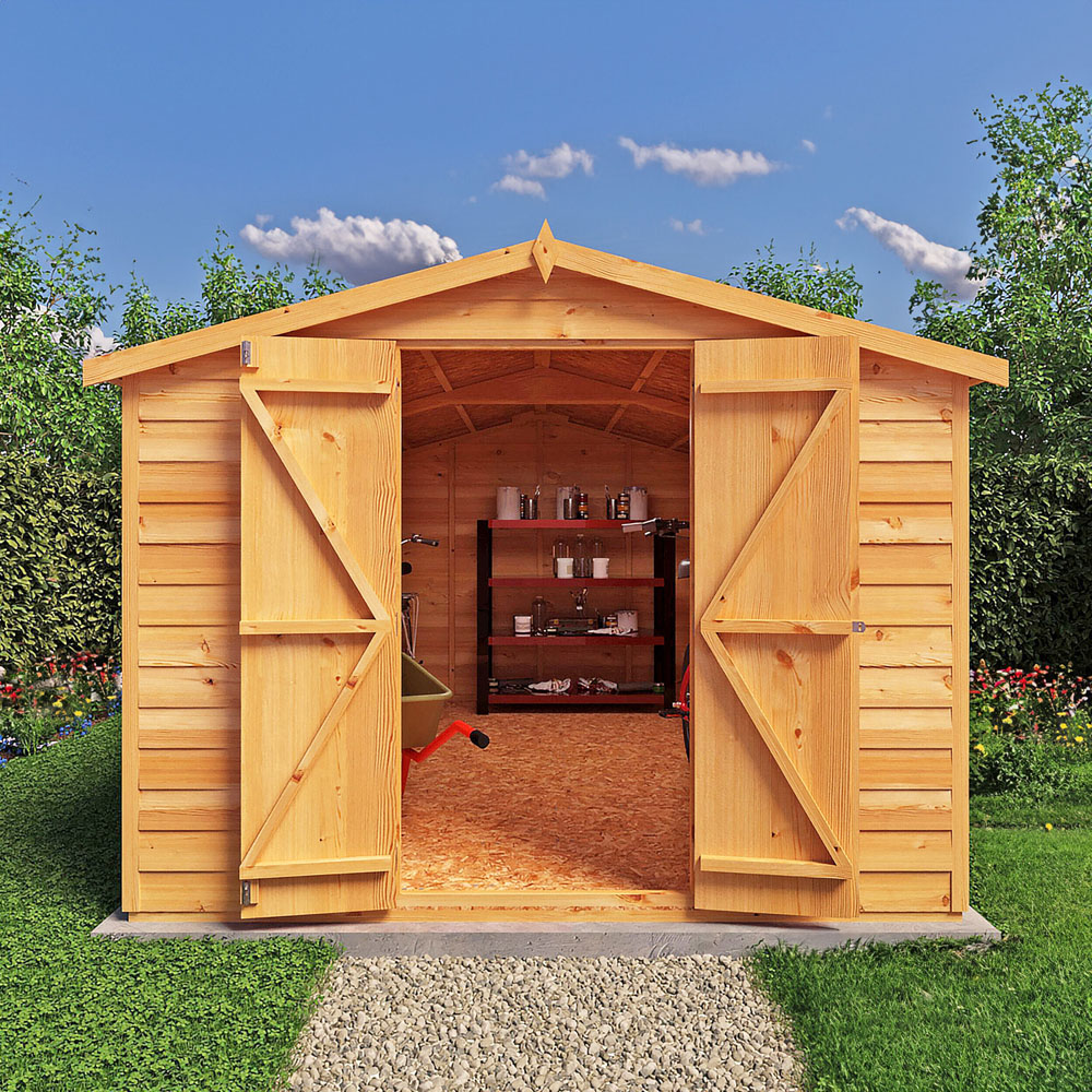 Shire 12 x 8ft Double Door Overlap Apex Wooden Shed Image 5