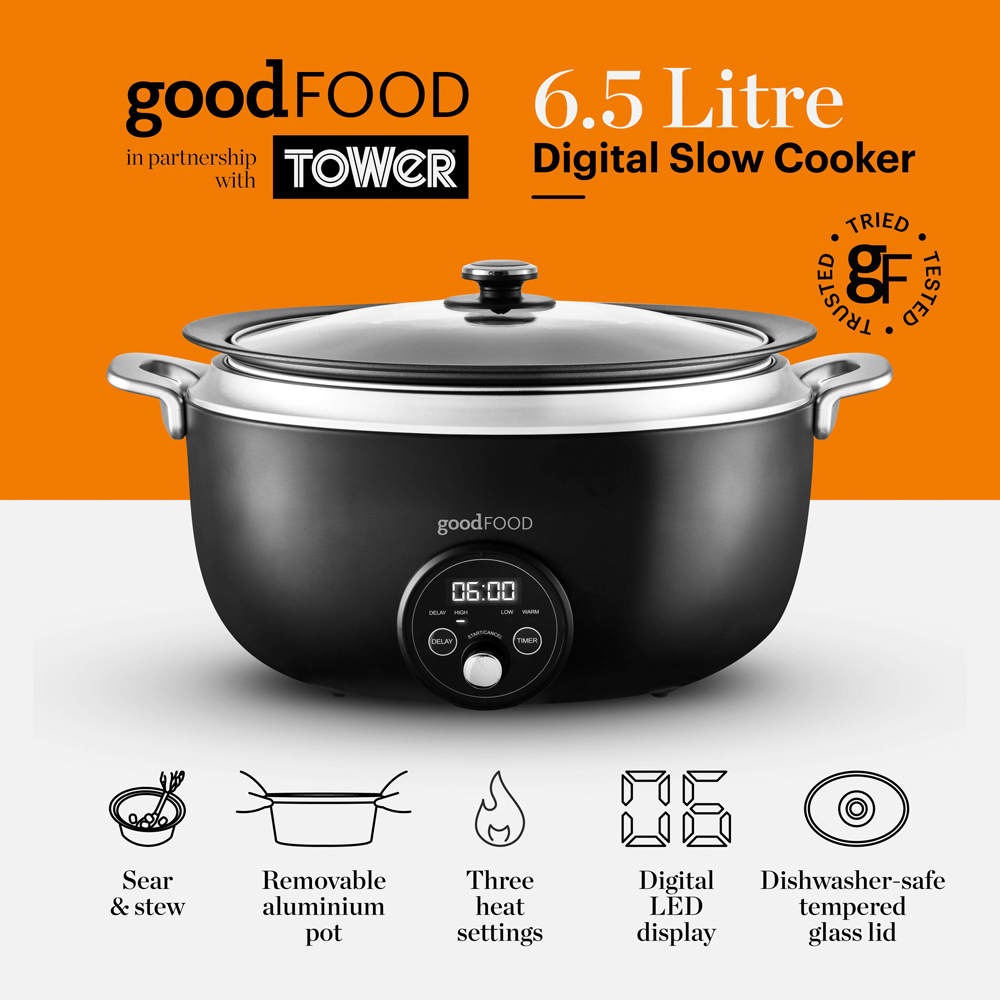 Good Food GF16011 Stainless Steel Digital Slow Cooker 6.5L Image 2