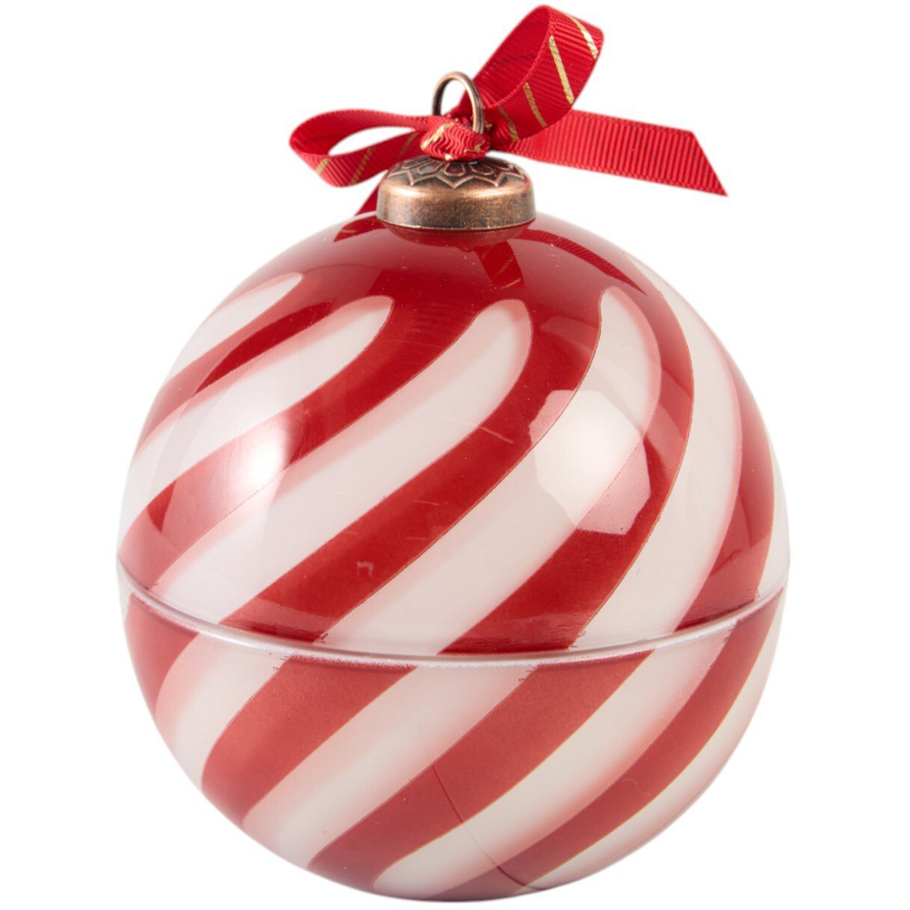 Candy Cane Glass Ball Candle Image 1