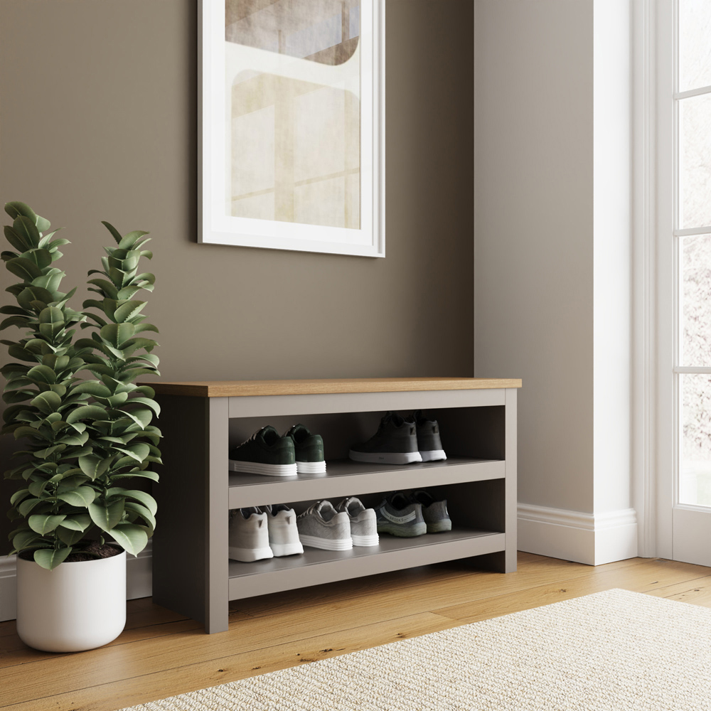 GFW Lancaster Grey Simple Shoe Bench Image 6