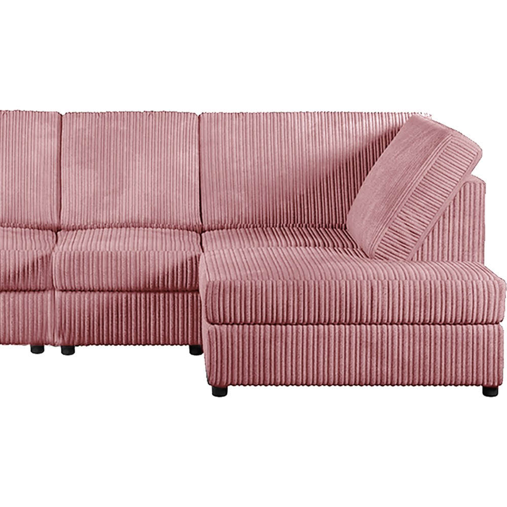 Luxor 4 Seater Pink Jumbo Cord Right Hand Facing Full Back L Shaped Corner Sofa Set Image 3