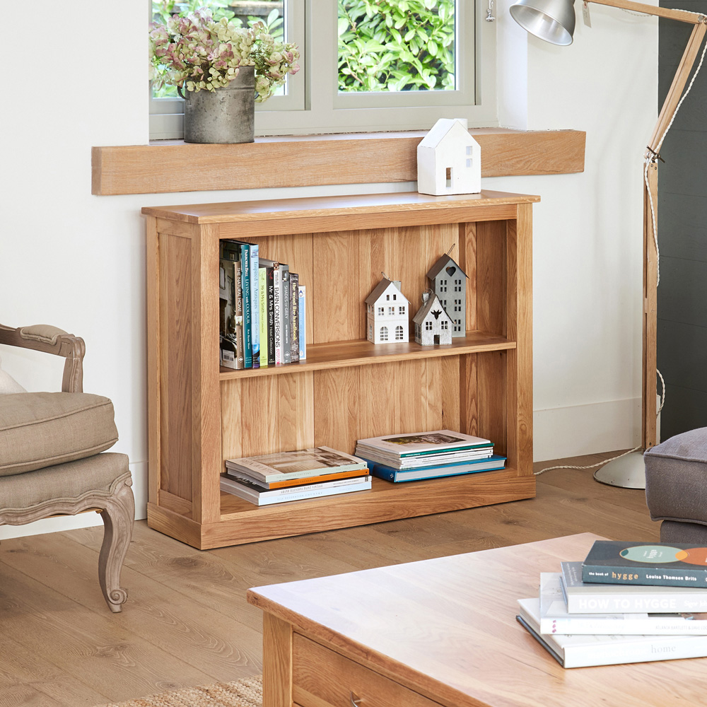Baumhaus Mobel 2 Shelf Oak Low Bookcase Image 2