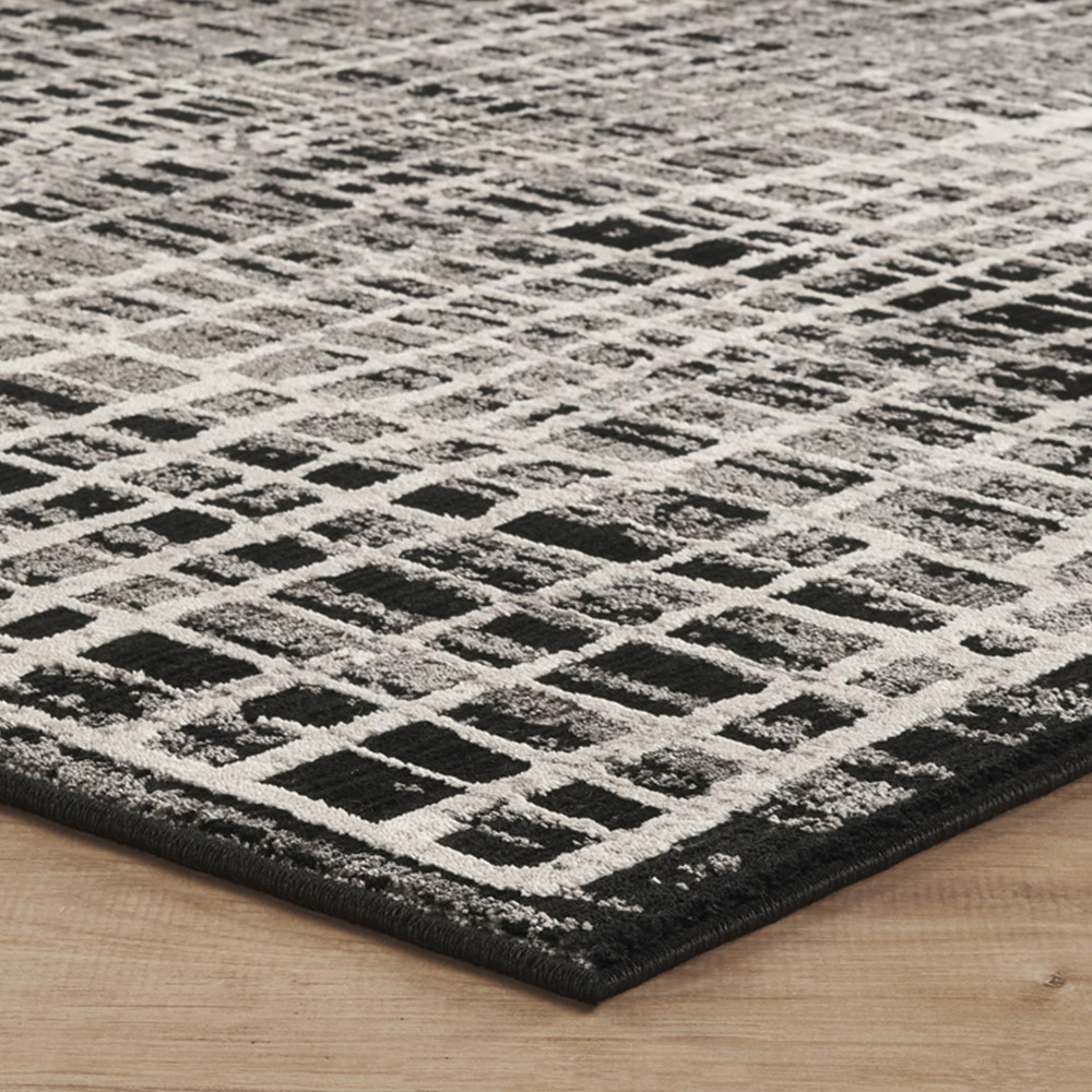 Mayfair Living Room Area Rug Metallic Sheen Contemporary Modern Mesh Design - Black 160cm x 230cm Image 4