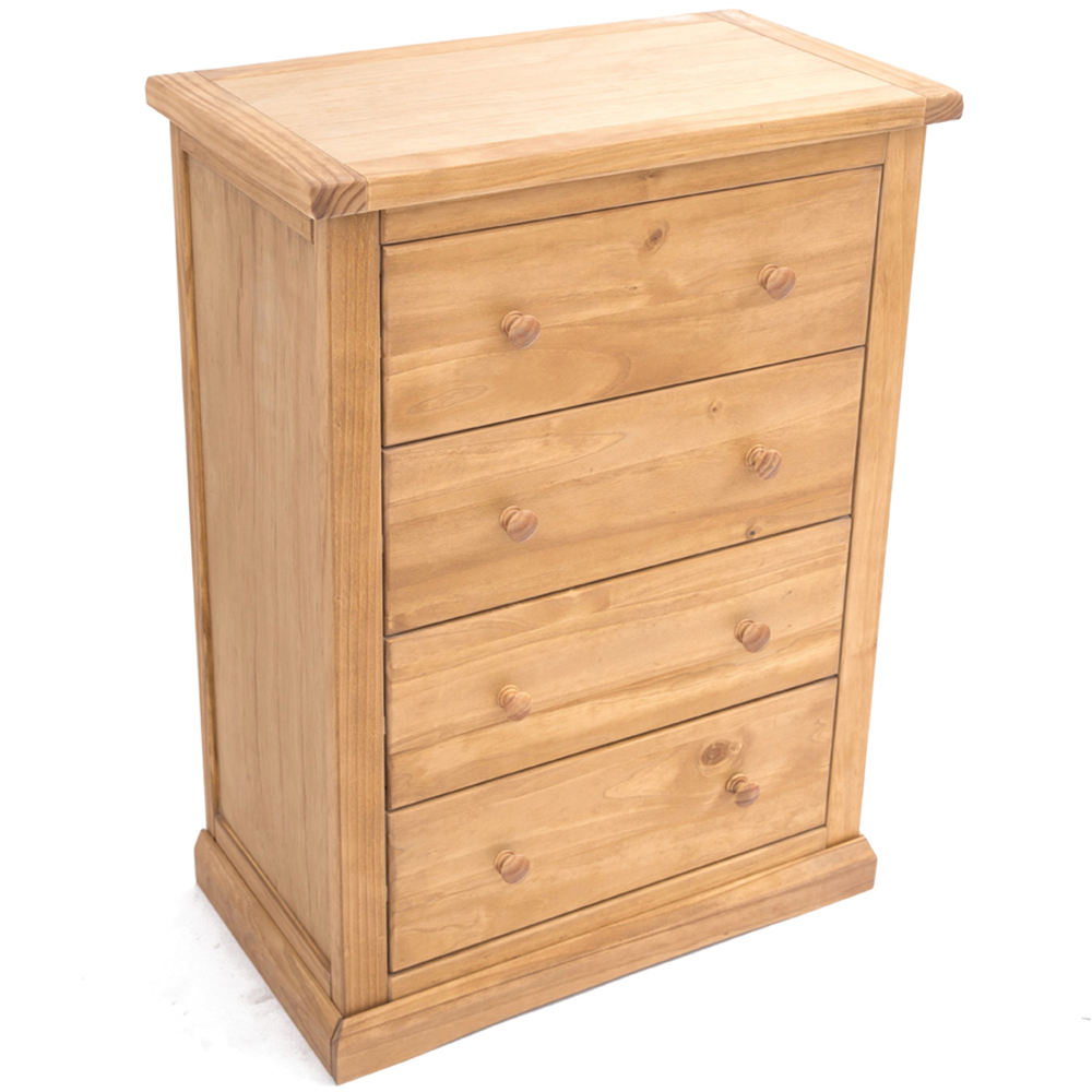 Cabinet Bits Lucca 4 Drawer Antique Wax Wood Knob Chest of Drawers Image 4