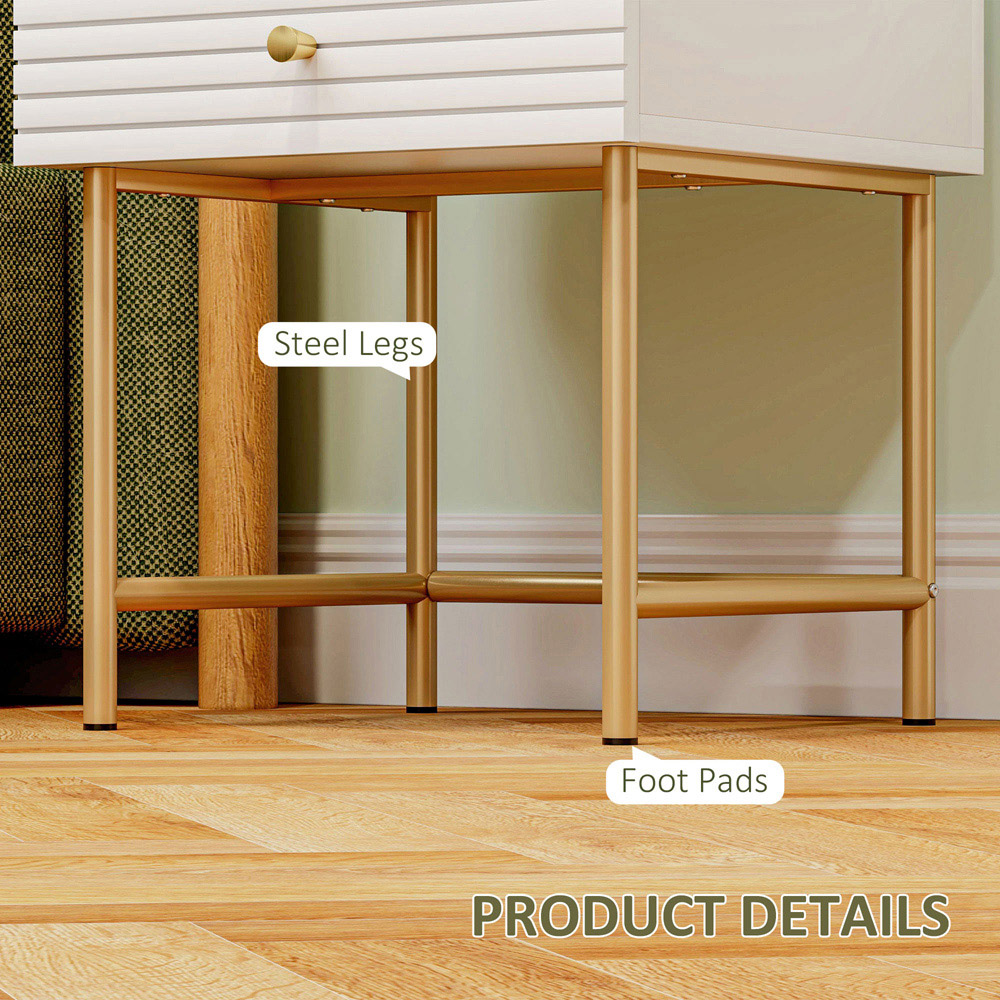 Portland 2 Drawer White Bedside Table Set of 3 Image 7