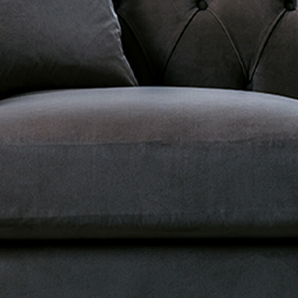 Elsie Chesterfield 2 Seater Midnight Blue Plush Velvet Sofa Image 3