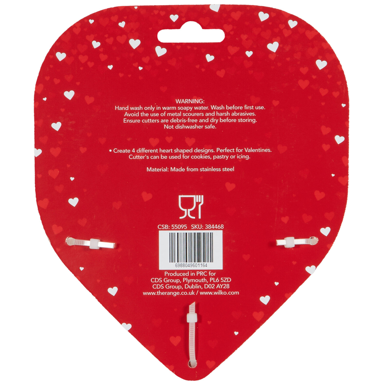 Pack of 4 Heart Cutters - Red and Silver Image 2
