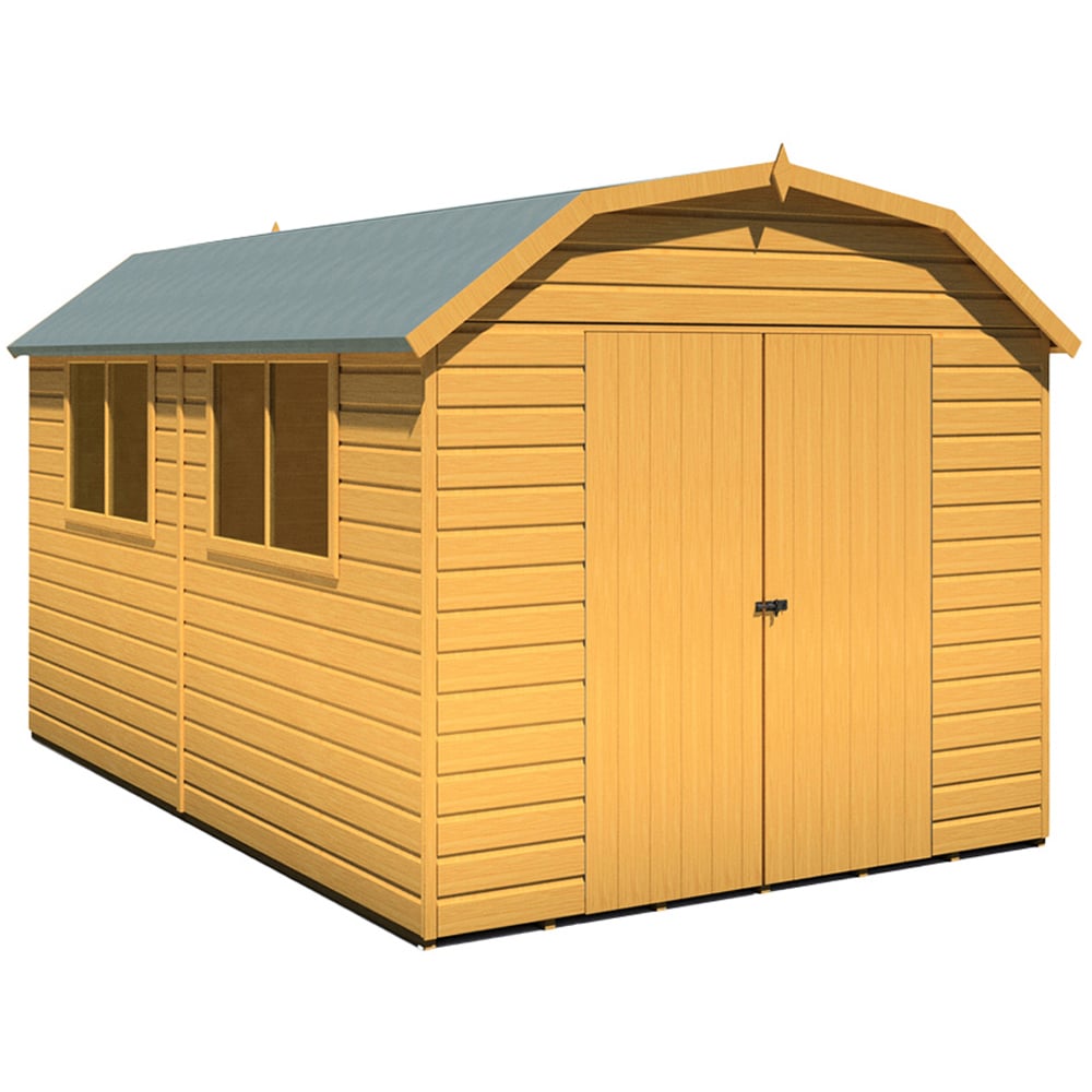 Shire Barn 12 x 8ft Double Door Shiplap Apex Garden Shed Image 1
