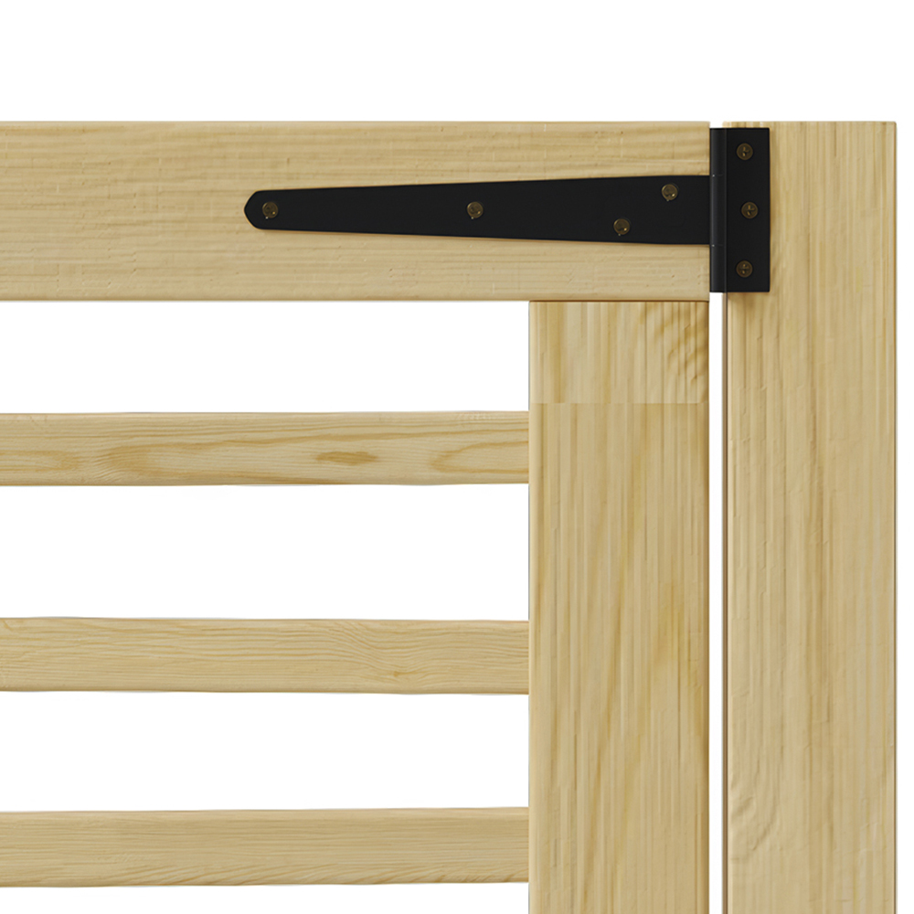 Living and Home Wooden Garden Hollow-Out Top Gate with Door Latch 70.8 x 35.4 inch Image 4