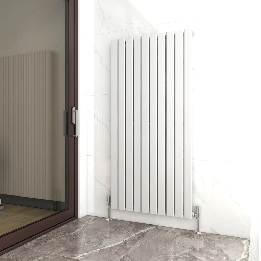 White 4402 BTU Single Flat Panel Vertical Column Radiator 1600 x 680mm Image 2