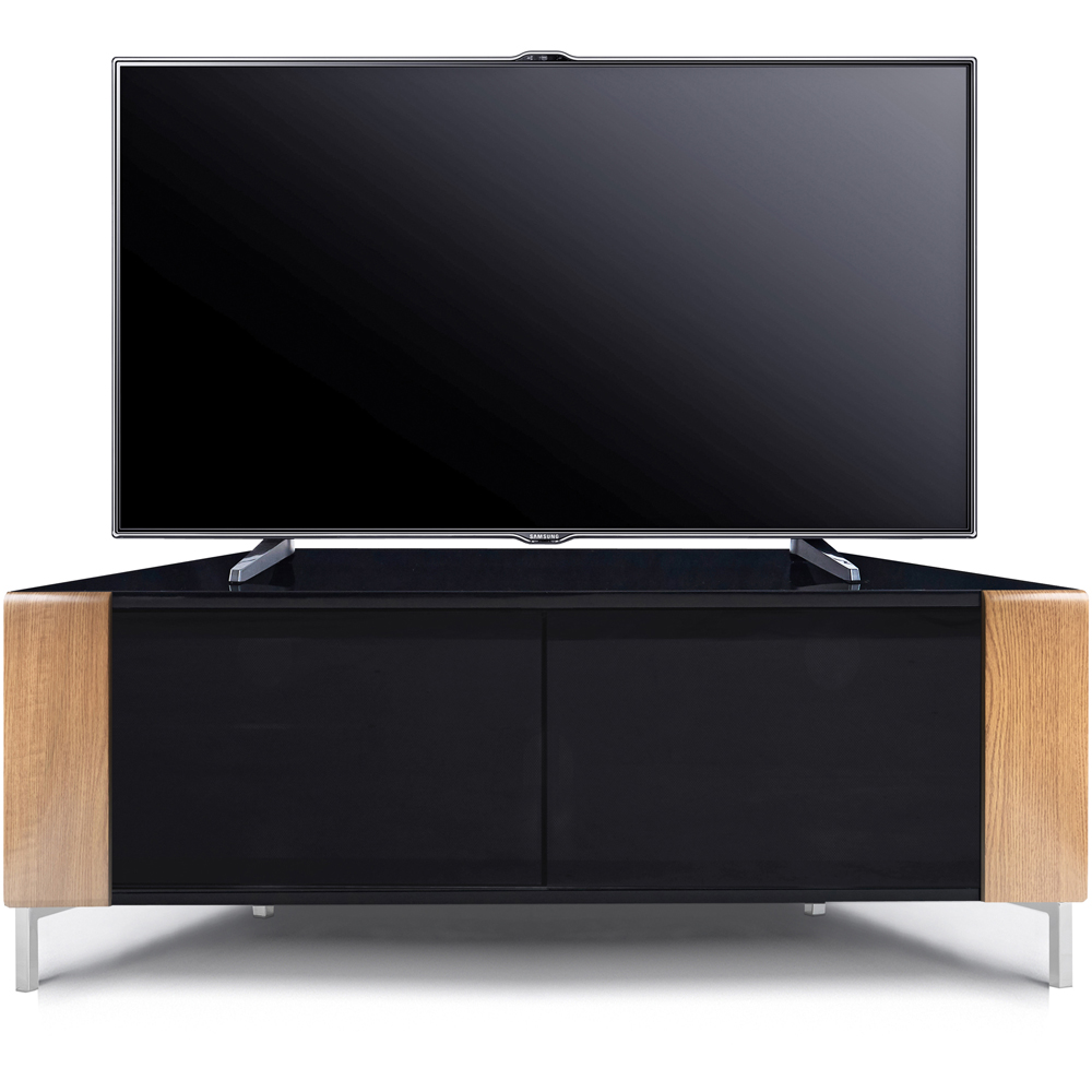 MDA Designs Corvus 2 Door Black and Oak TV Cabinet Image 3