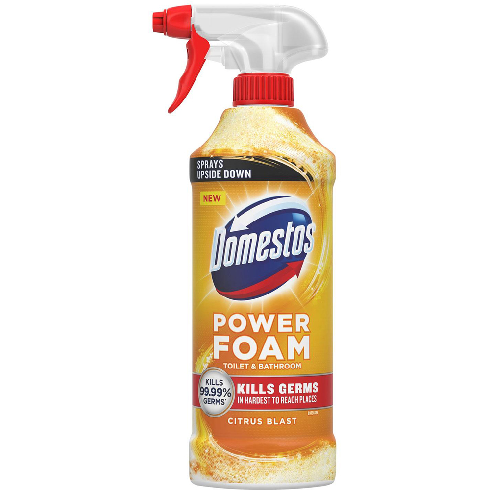 Domestos Power Foam Citrus Blast Toilet and Bathroom Cleaner Spray 450ml 6 Pack Image 2