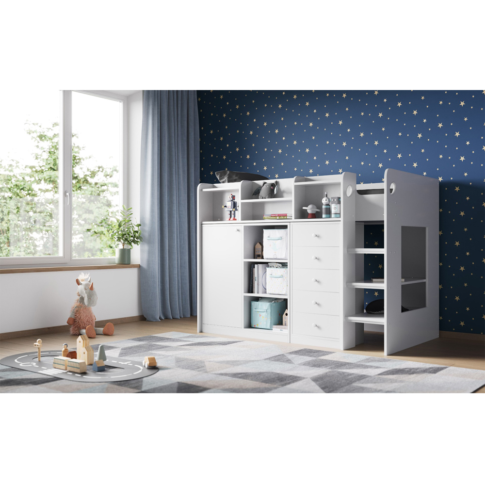 Flair Wizard Junior Single White High Sleeper Storage Station Image 5