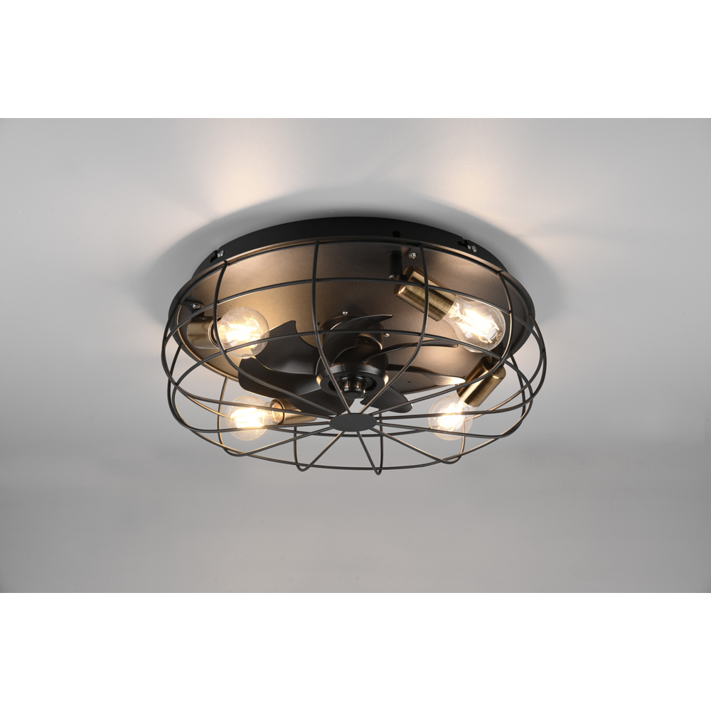 RIO Trondheim Matt Black Ceiling Fan Light with Remote Control Image 2