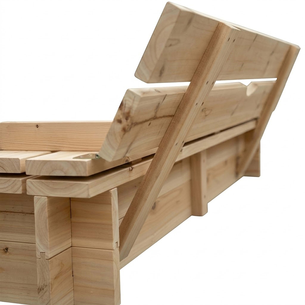 Charles Bentley Wooden Sandpit with Fold Down Benches Image 7